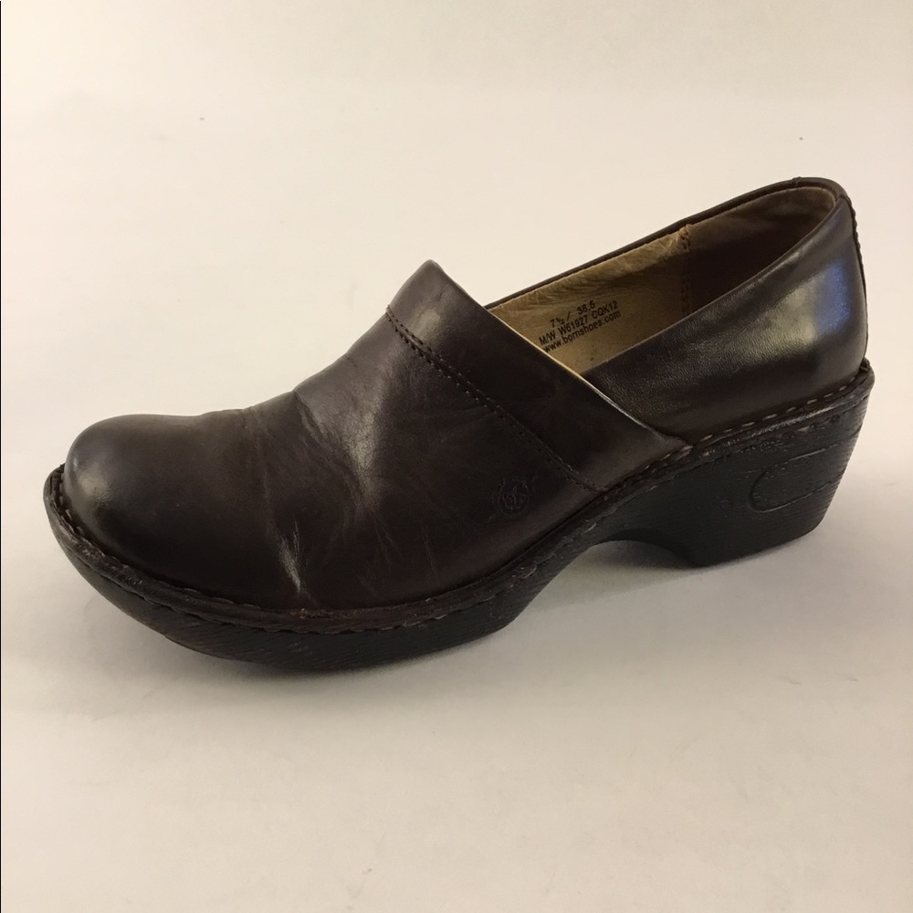 Born Brown Leather Clog